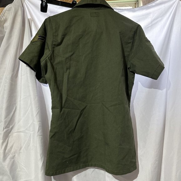 VTG US Air Force OG-507 Shirt Men 14.5x31 Green 80s Utility Shirt 107th Fighter - Picture 9 of 9